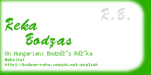 reka bodzas business card